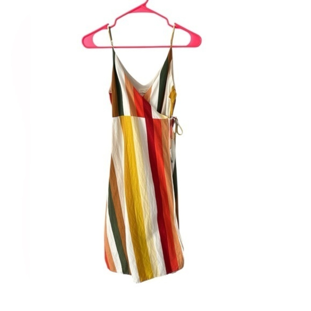 Bohme wrap Striped Multicolor midi dress